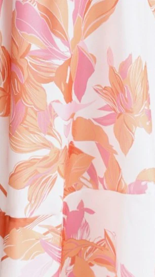 Kaethe Maxi Dress - Orange/White