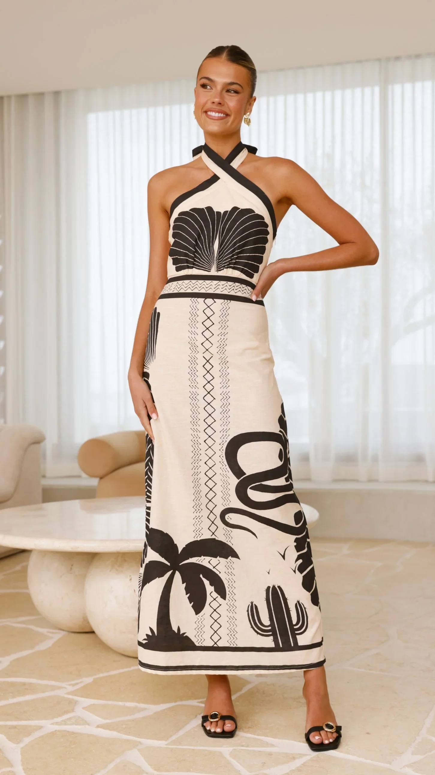 Boe Halter Maxi Dress - Palm Canyon