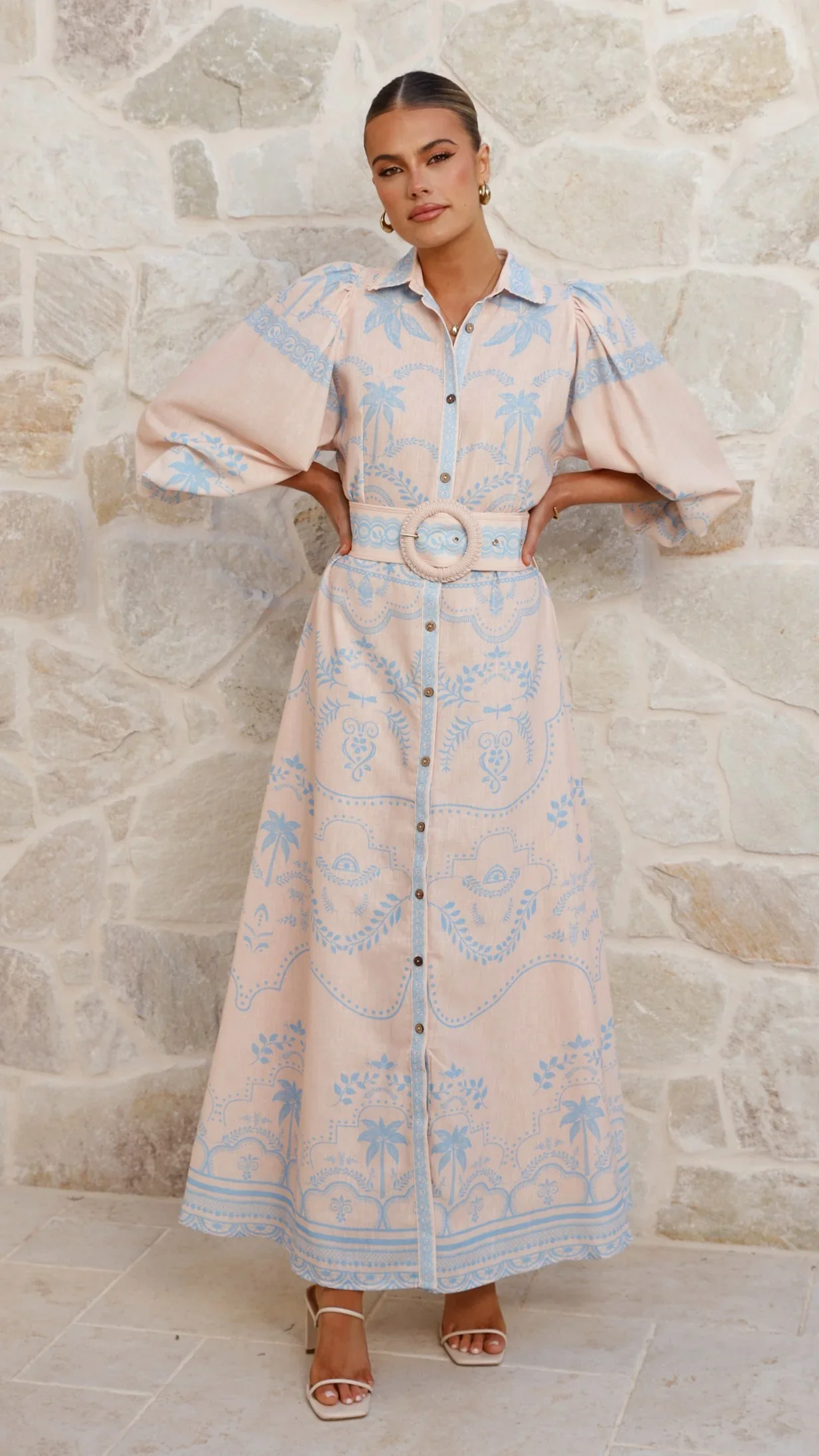 Xander Long Sleeve Maxi Dress - Blue