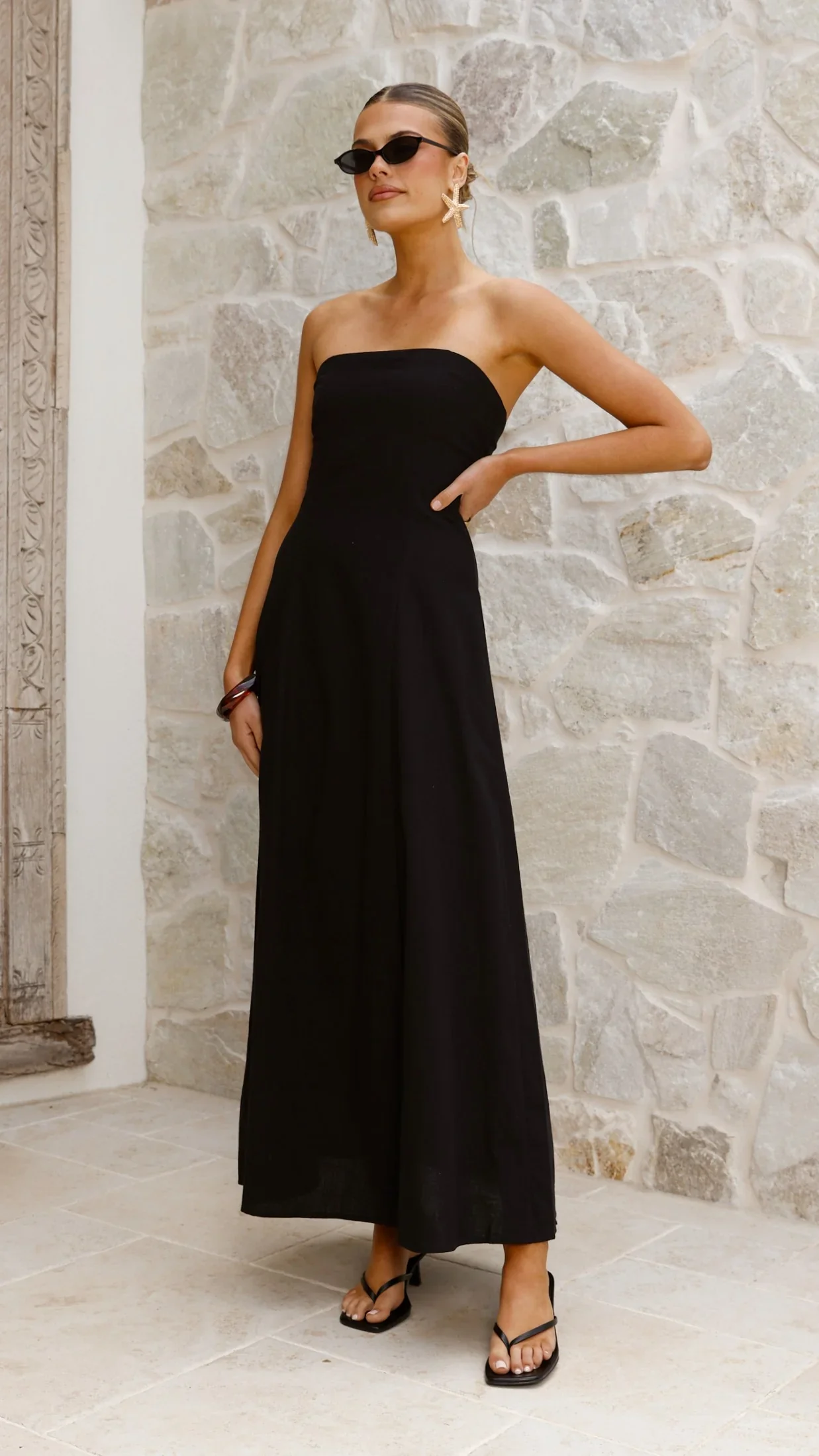 Astrid Strapless Maxi Dress - Black