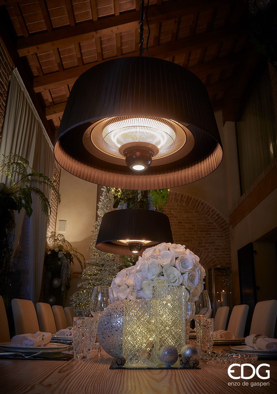 EDG Enzo De Gasperi Lampada Infrarossi Riscaldante da Appendere H 30 Cm D 74 Cm Black