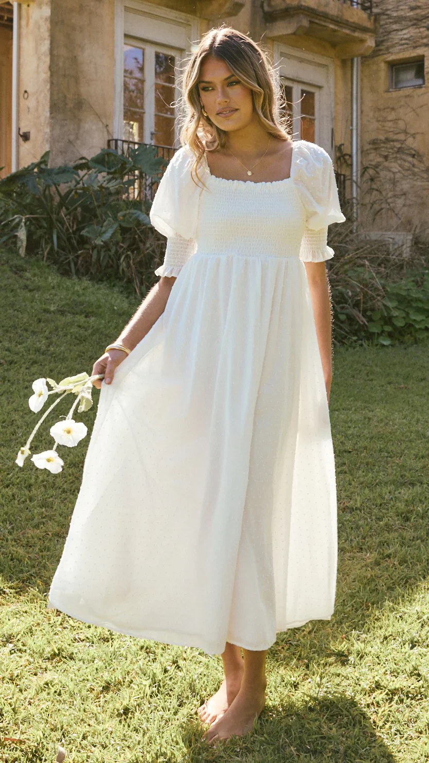 Cierra Midi Dress - White