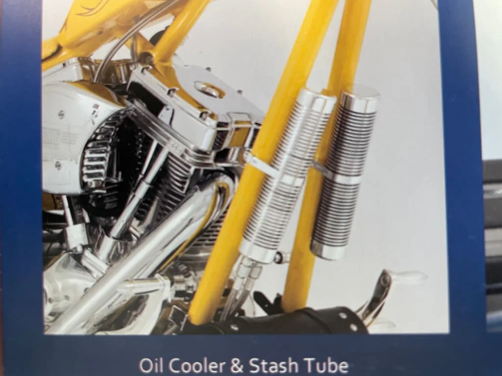 BIG DOG MOTORCYCLES POL BILLET OIL COOLER KIT w/ STASH TUBE BRACKETS STRAIGHT