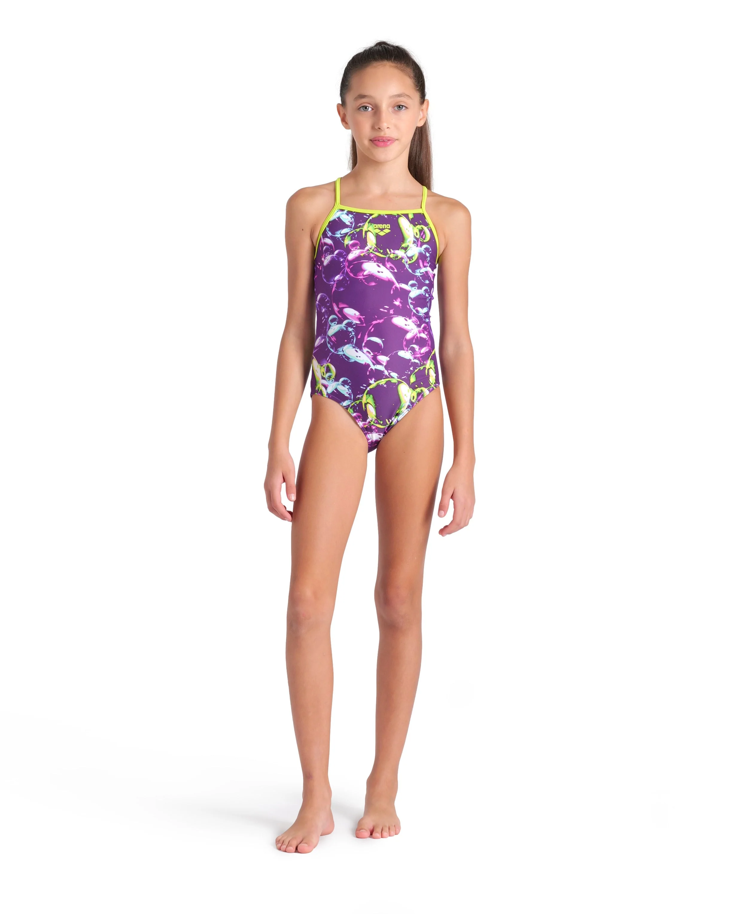 Bañador arena Feel para niña Soap Bubbles Light Drop Back Violeta Multi