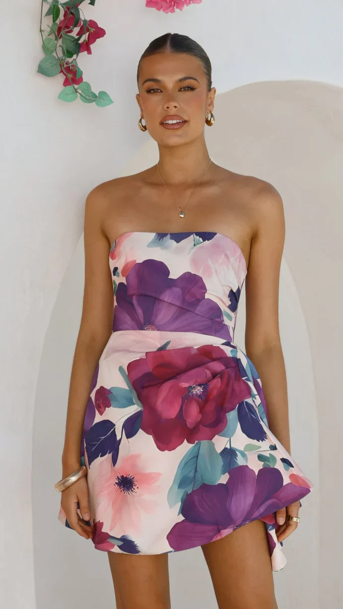 Hanae Mini Dress - Violet Floral