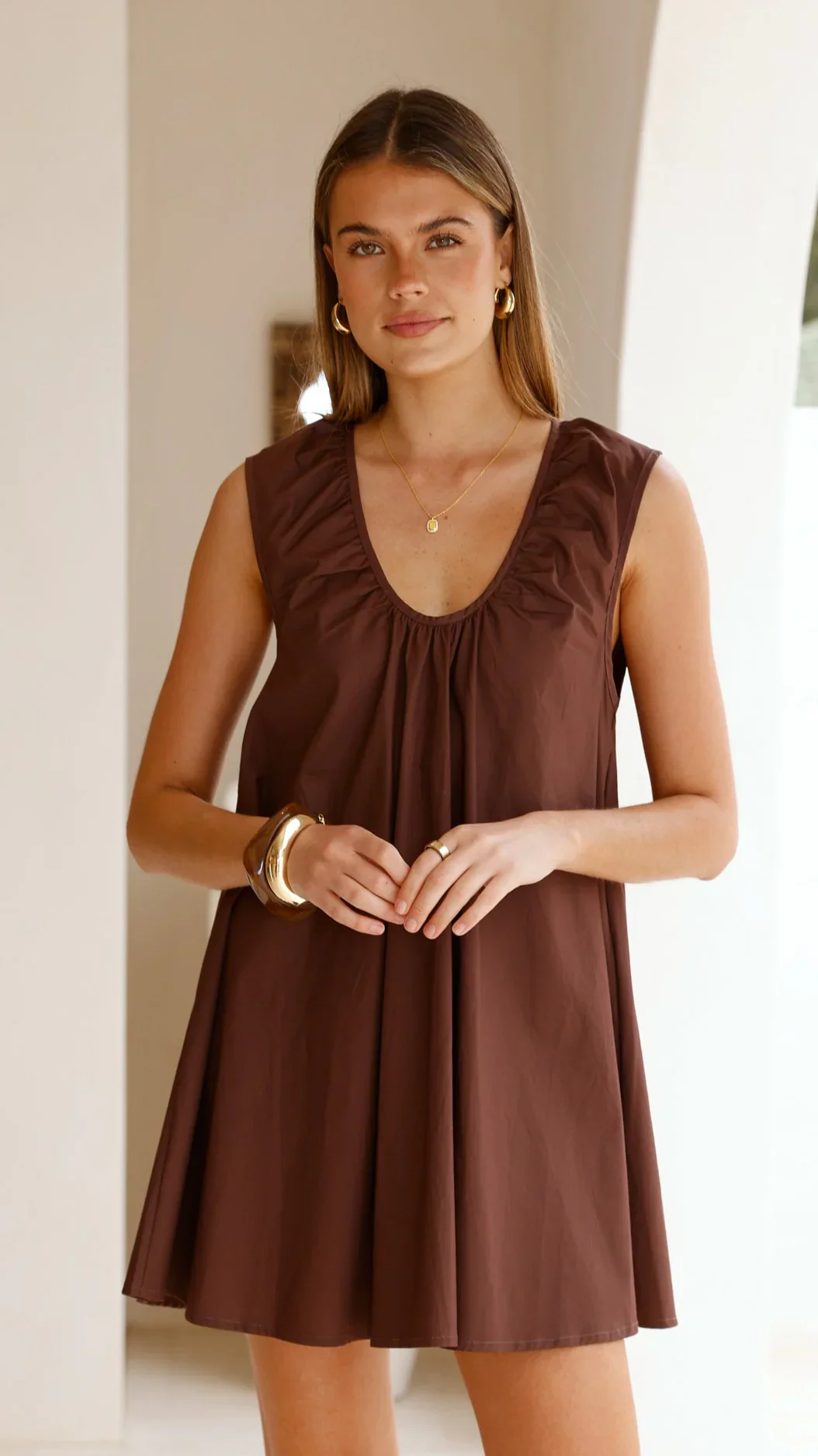 Vanessa Mini Dress - Chocolate