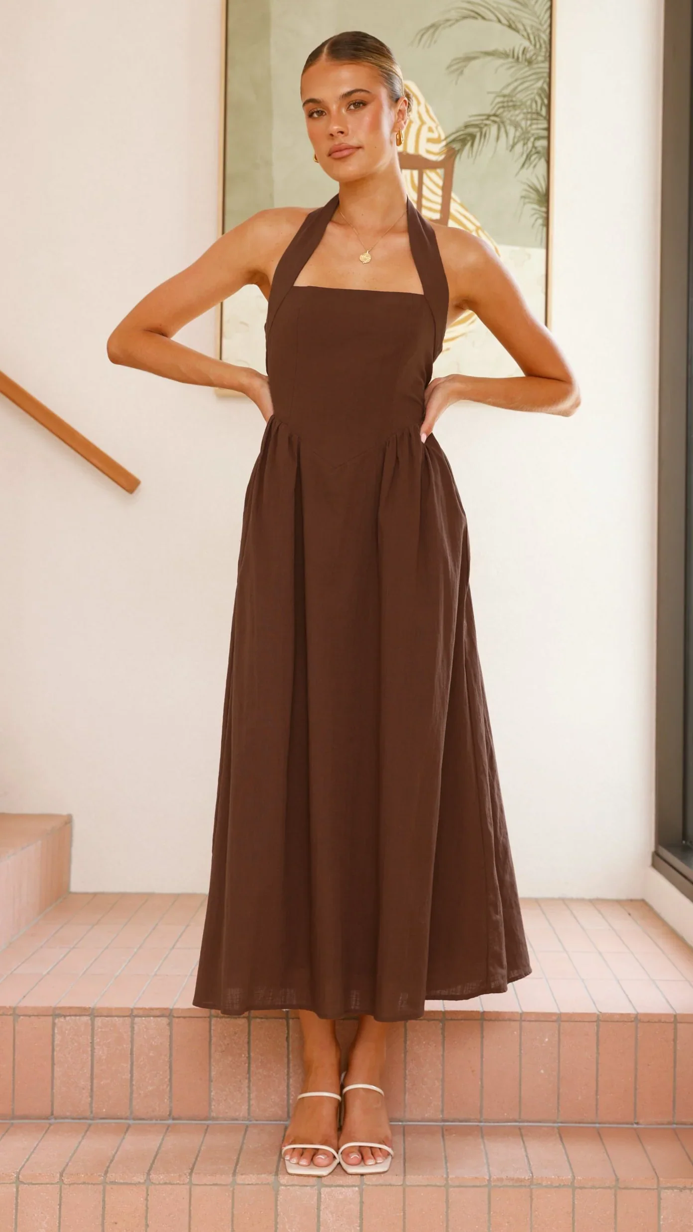 Caden Maxi Dress - Chocolate