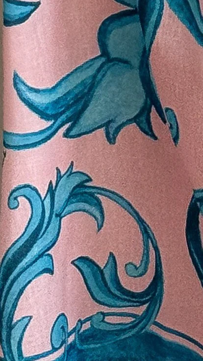 Lucia Long Sleeve Mini Dress - Aqua/Pink Print