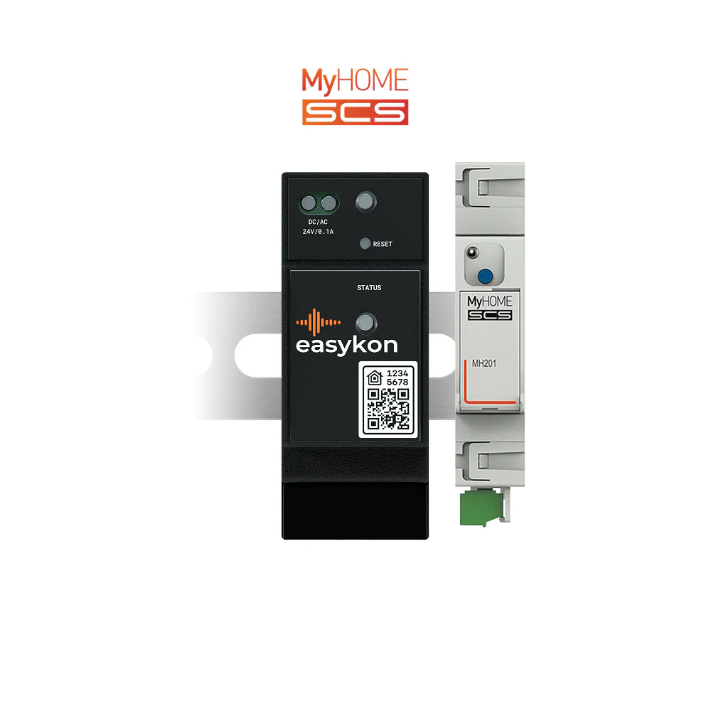 Easykon for MyHome + Gateway MH201 | Dispositivo da barra DIN, bridge con connessione Ethernet per il controllo smart dell'impianto domotico BTicino MyHome SCS.