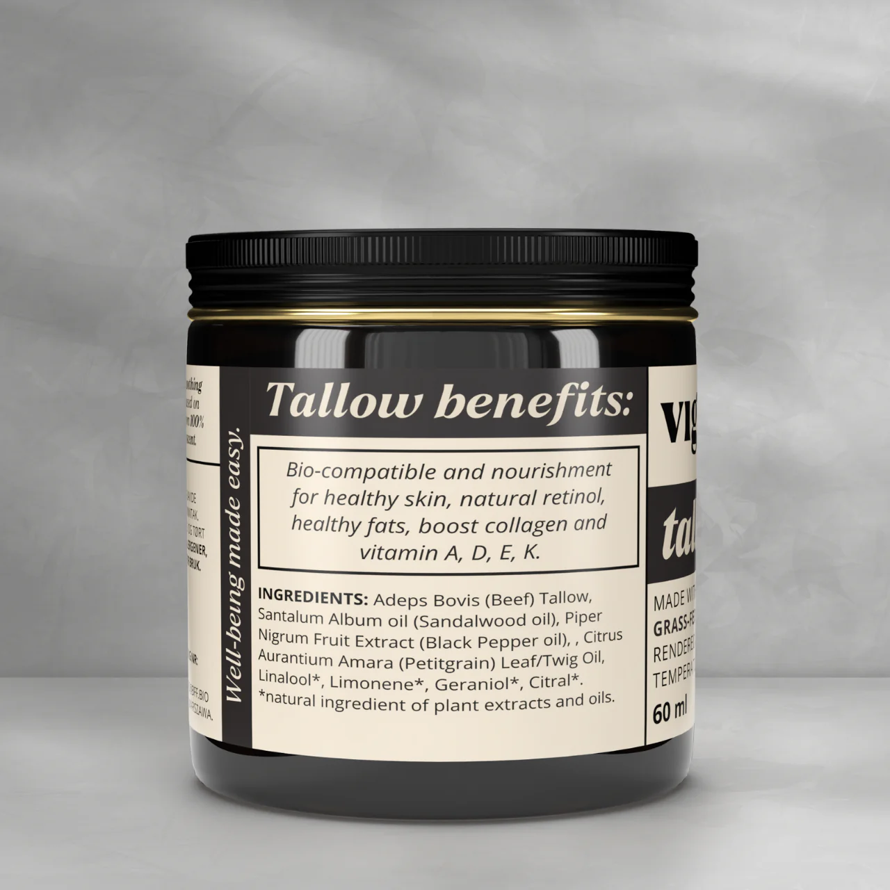 Talg Hudkrem 'SPICY WOOD' 100% Gressôret Talg