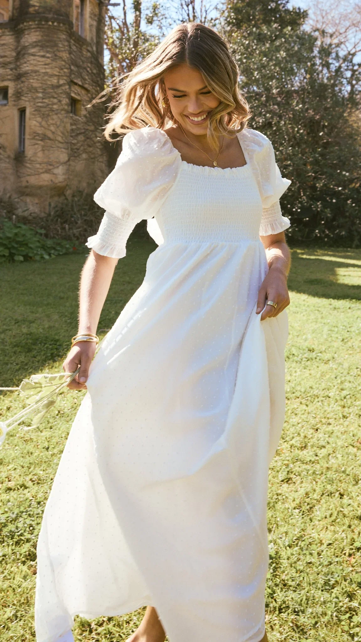 Cierra Midi Dress - White