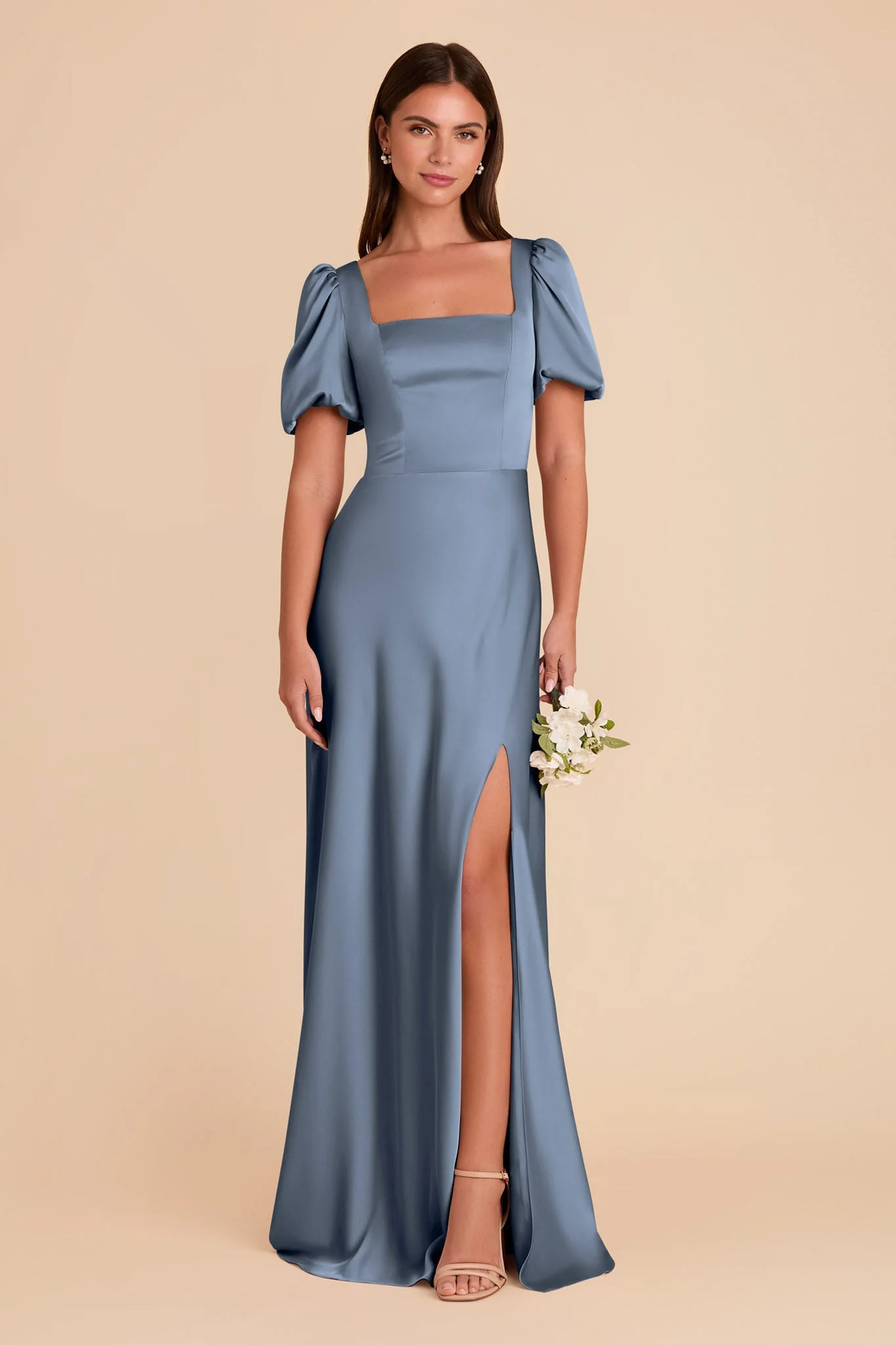 Judy Matte Satin Dress - French Blue