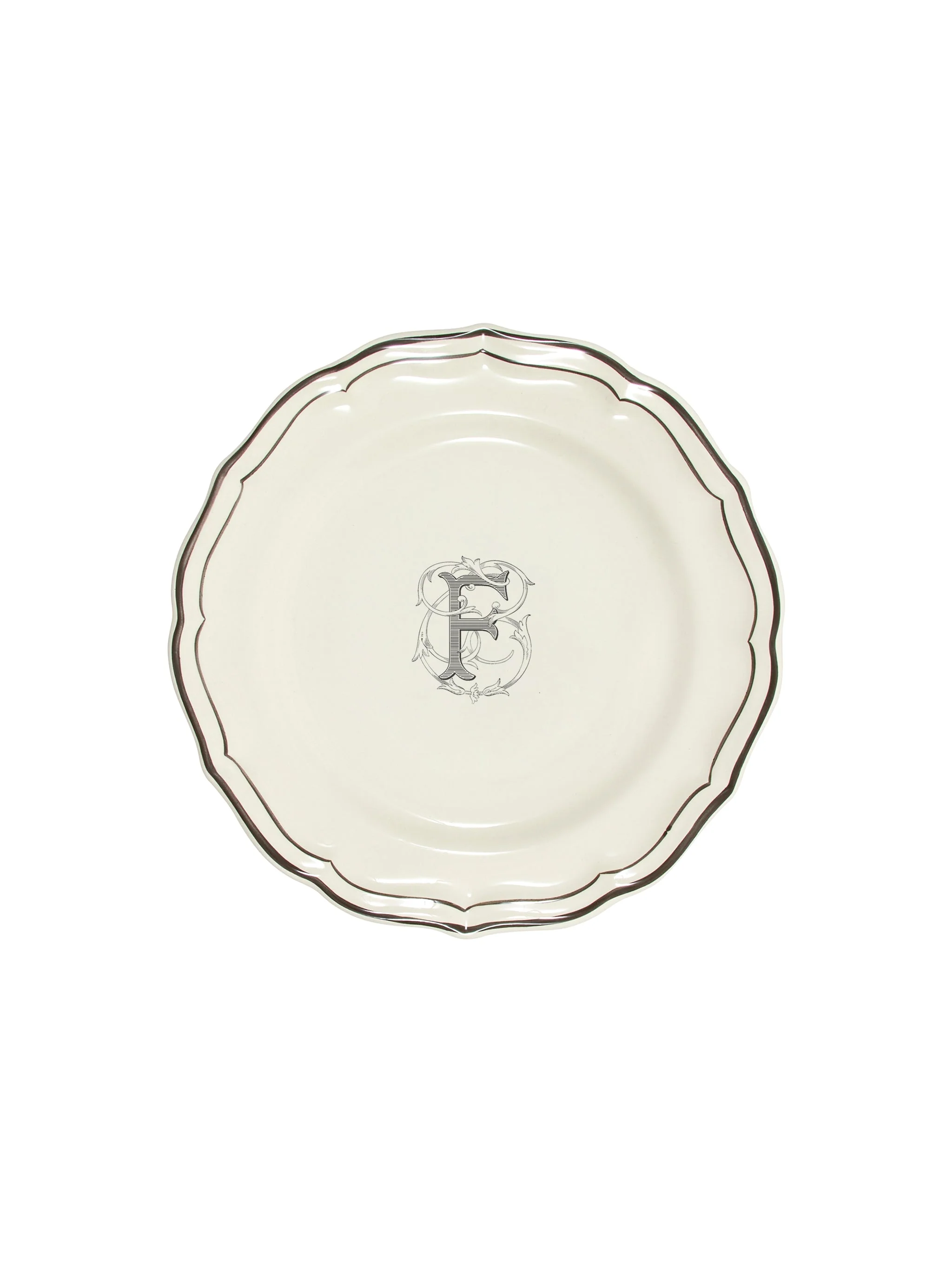 Gien Filet Midnight Monogram Salad Plate