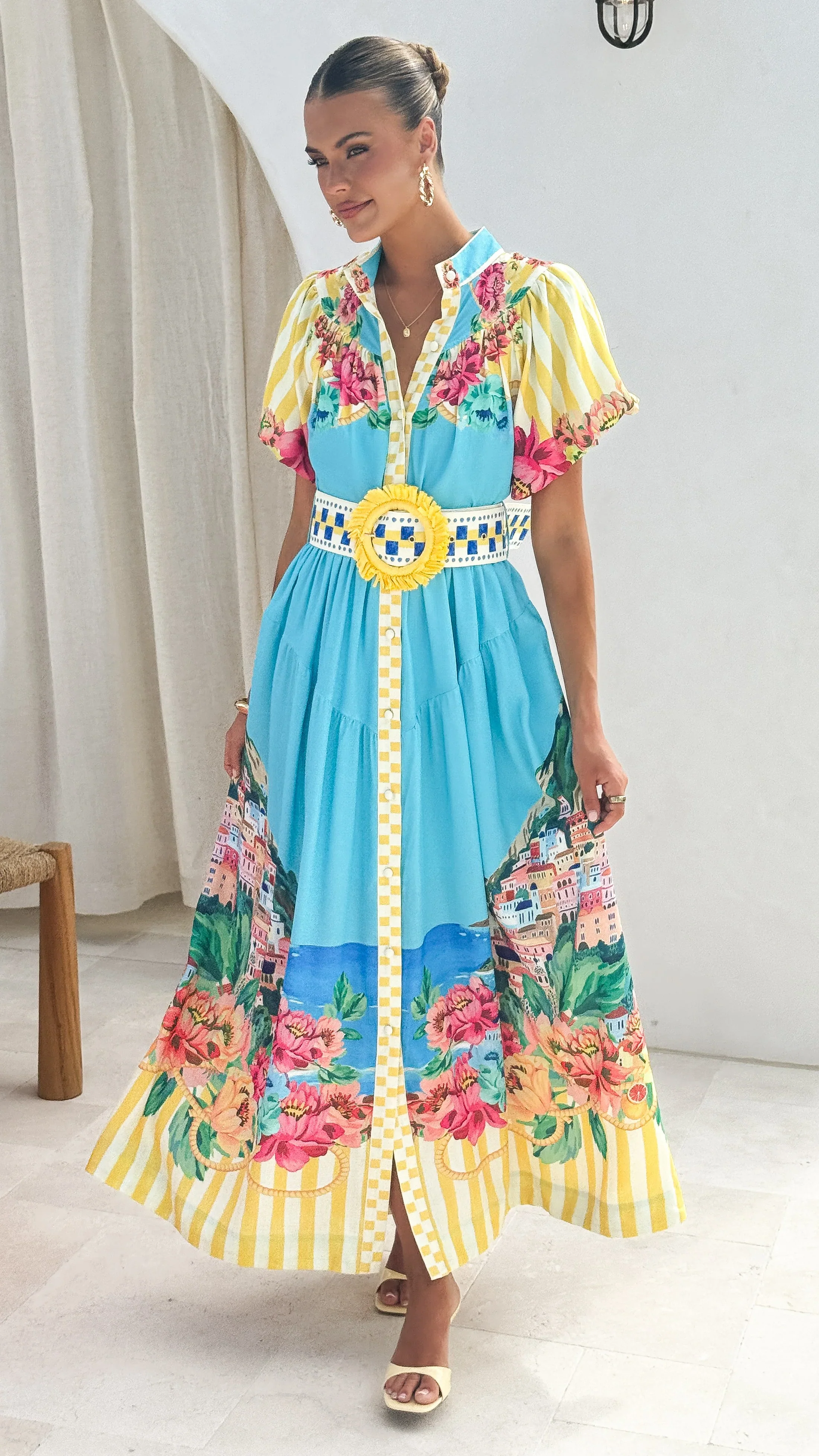 Bloom Maxi Dress - Positano Blue