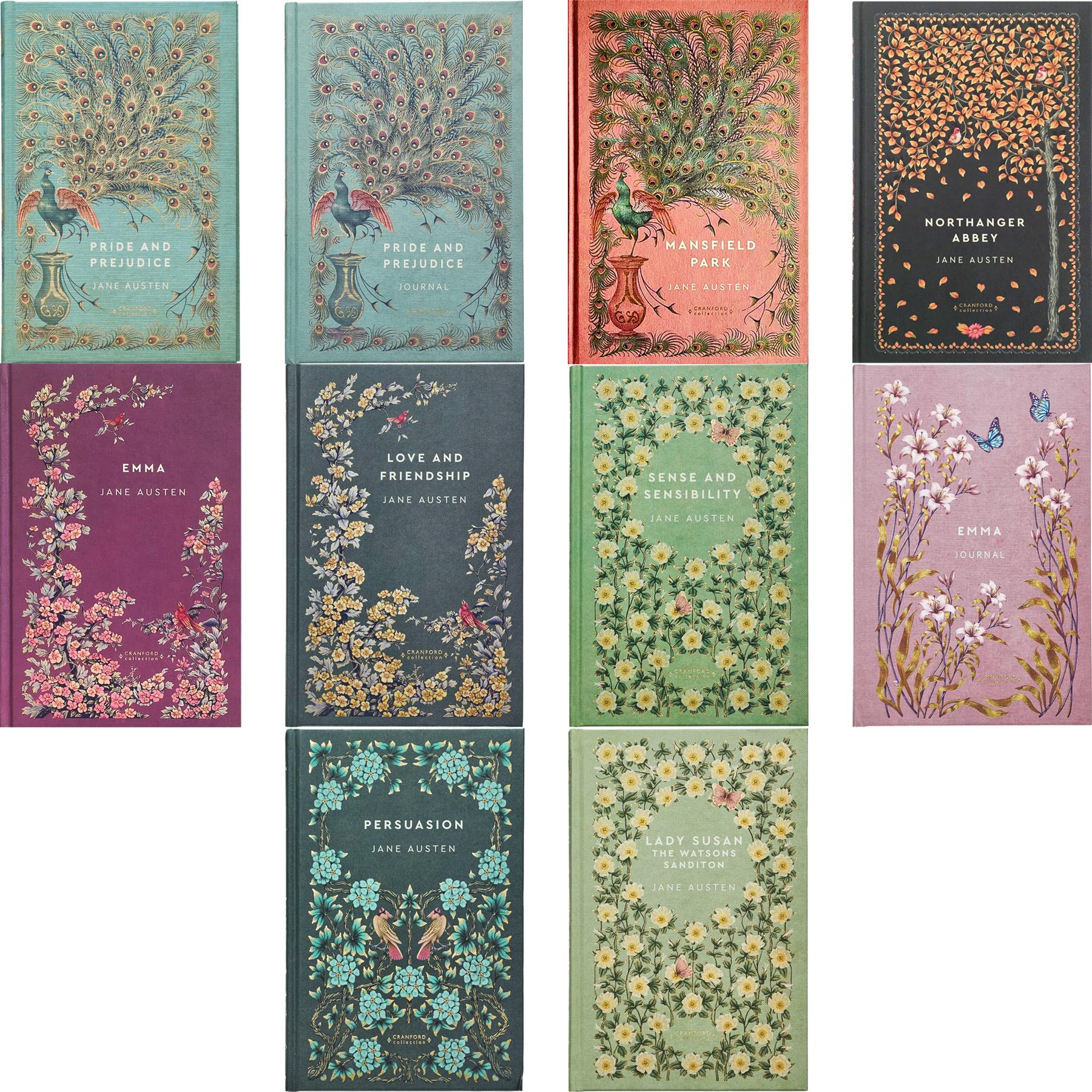 The Complete Jane Austen Collection (Hardcover, 8 Books) with Pride and Prejudice & Emma Journals – A Cranford Collection Set Celebrating Timeless Romance, Society, and Elegant Keepsakes