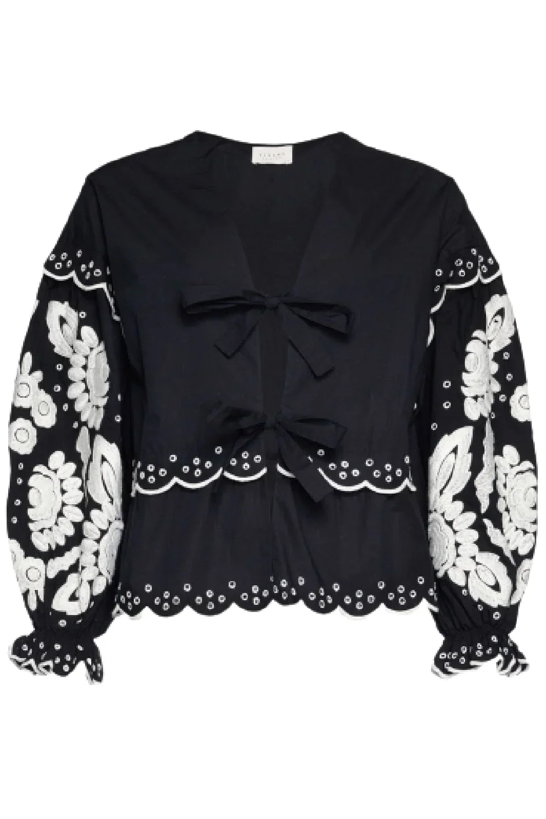 Sissel Edelbo Martha Organic Cotton top Black w. White