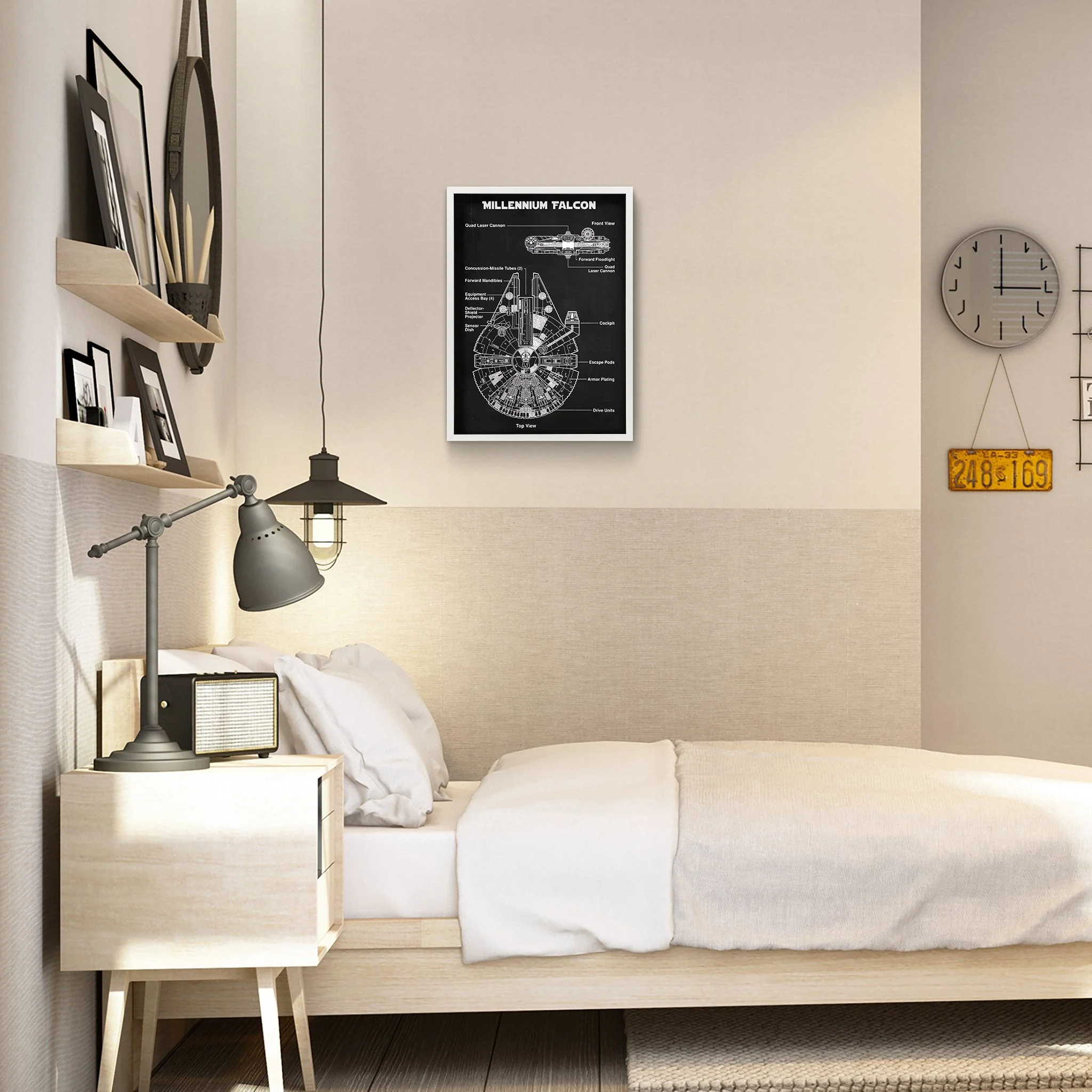 Millennium Falcon Chalkboard Poster