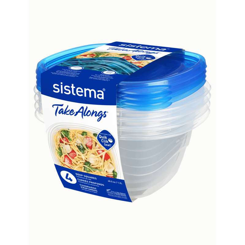 Sistema Madopbevaring - Deep Square TakeAlongs - 4-Pak - 1.2L - Royal Blue