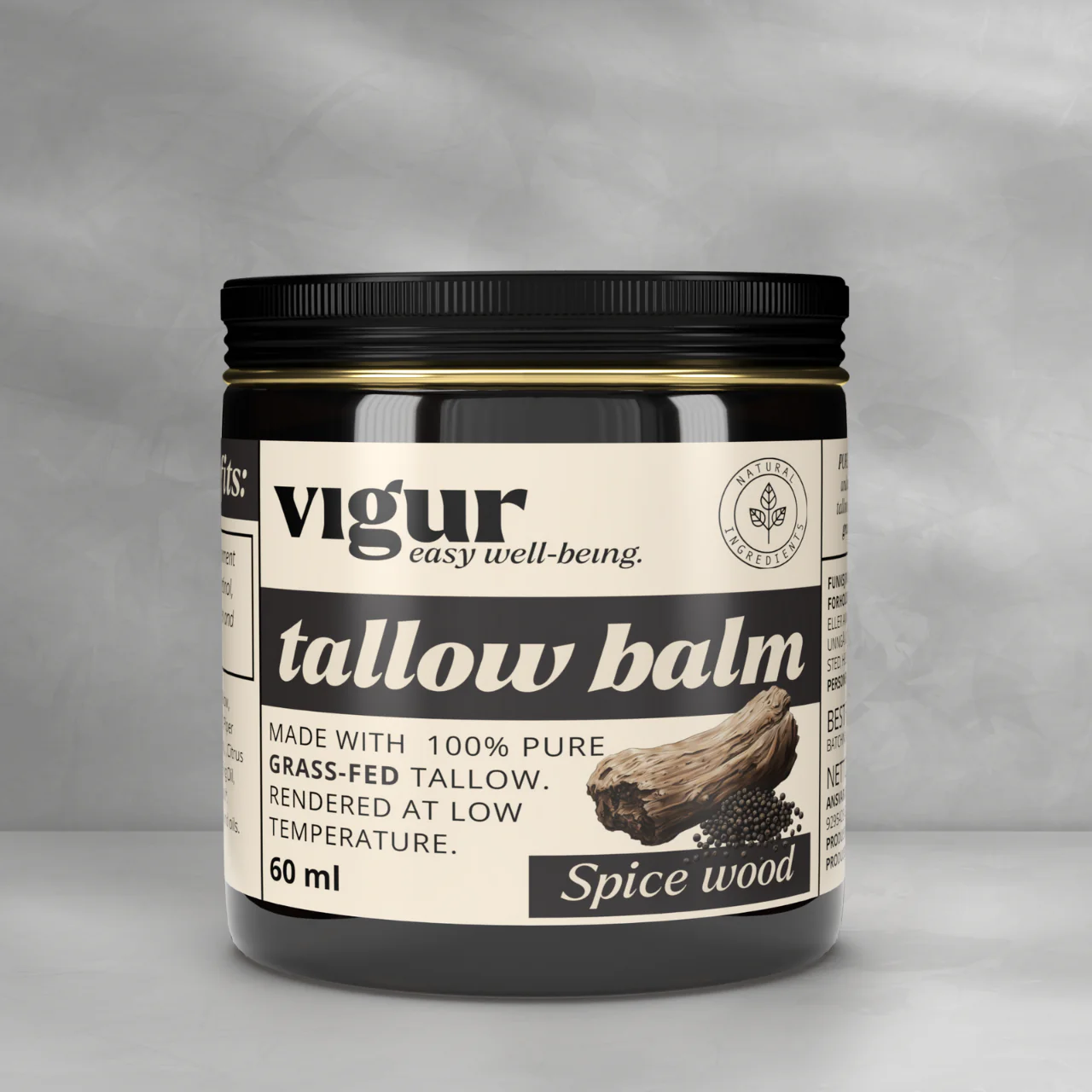 Talg Hudkrem 'SPICY WOOD' 100% Gressôret Talg