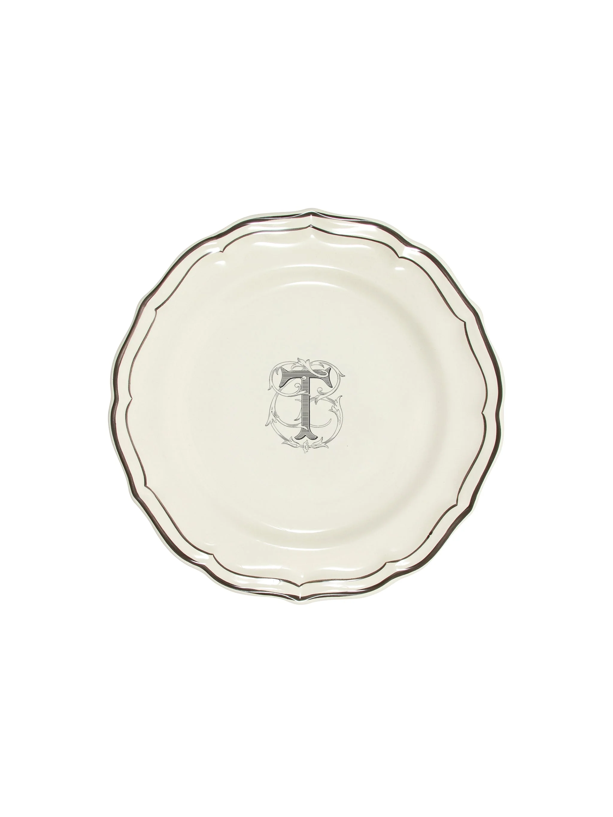 Gien Filet Midnight Monogram Salad Plate