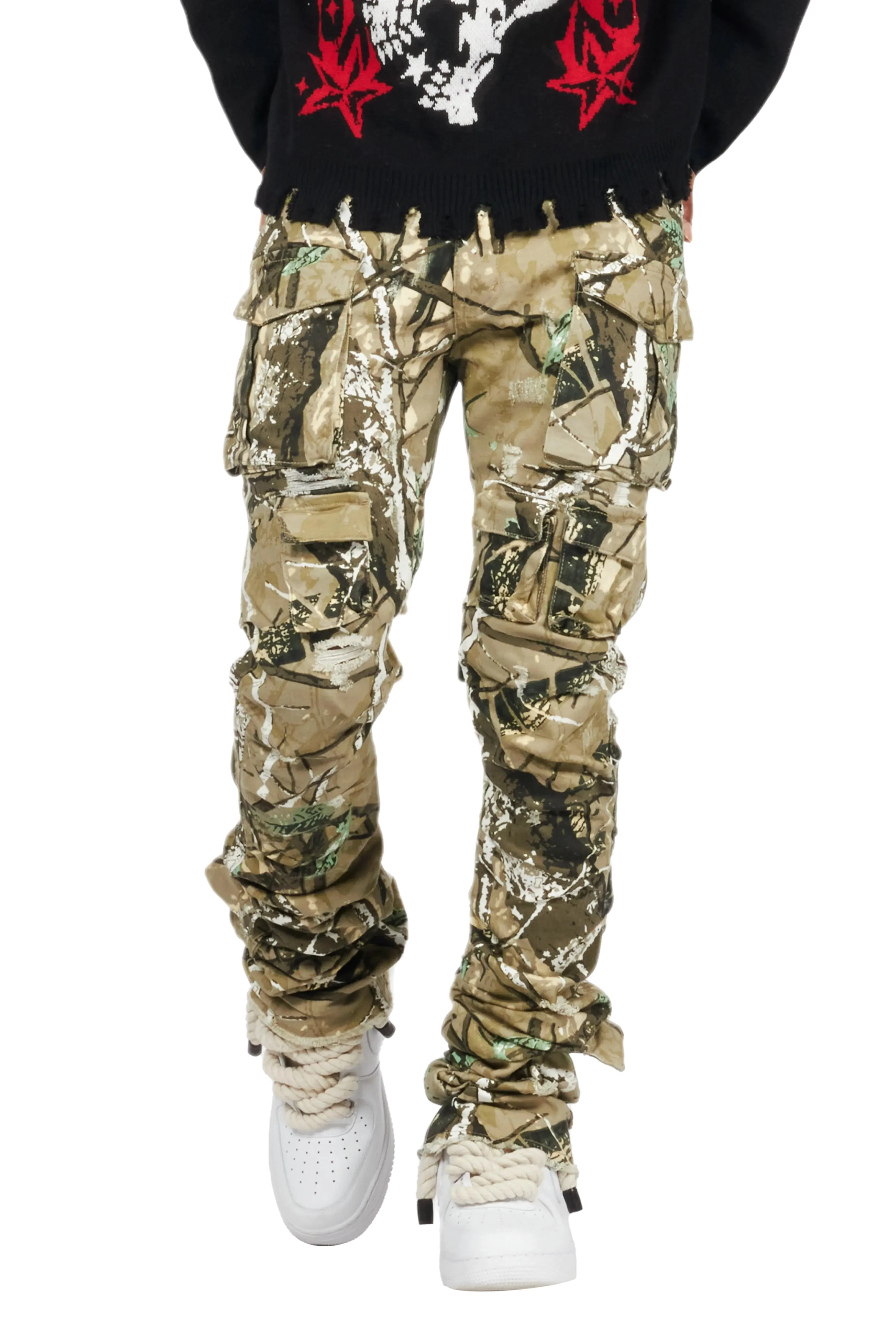 Gentry Tree Camo Stacked Flare Jean