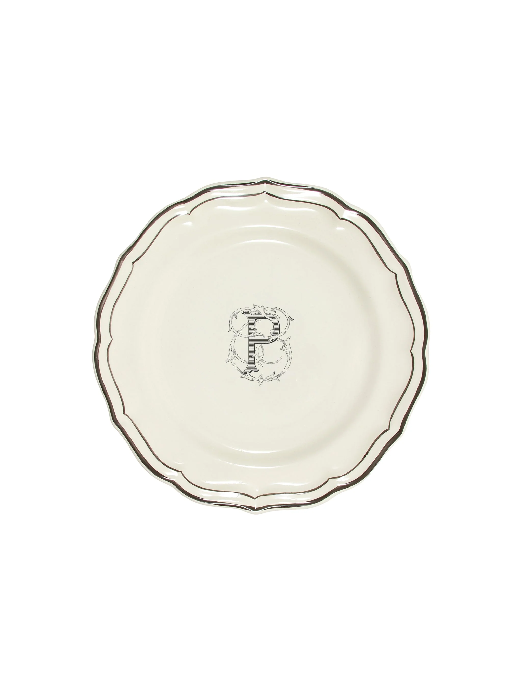Gien Filet Midnight Monogram Salad Plate