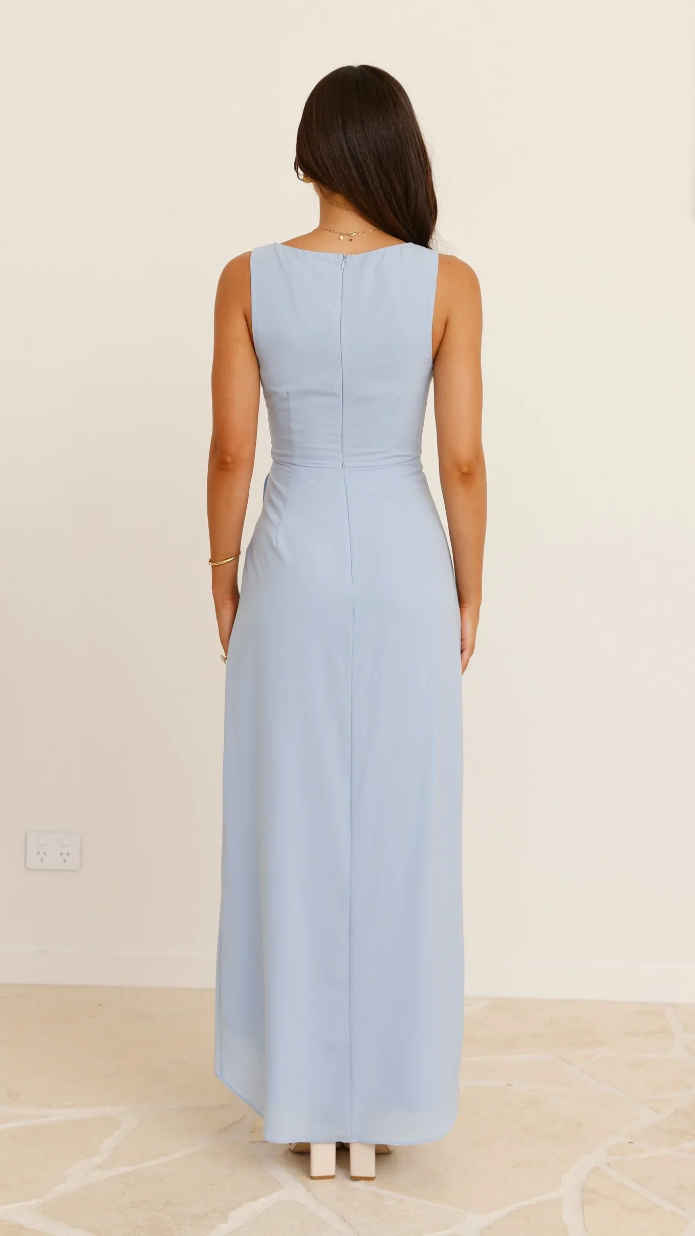 Pamela V Neck Maxi Dress - Blue