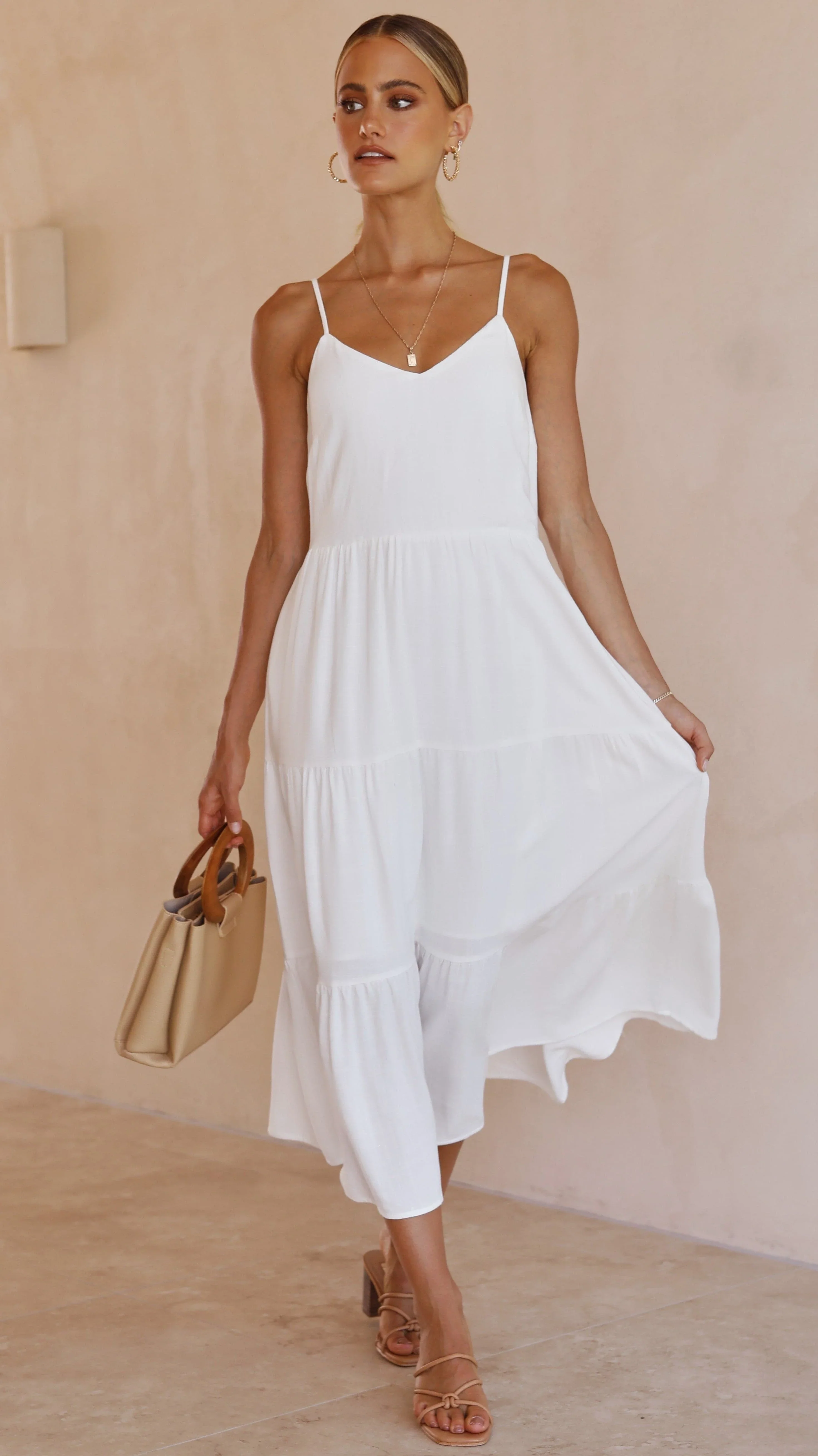 Zoey Midi Dress - White